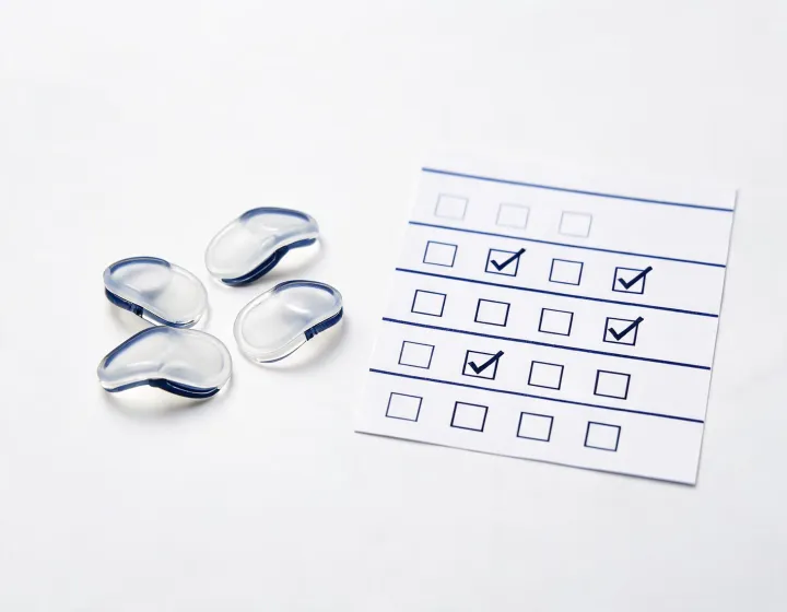 Nose pads fit and marking check sheet